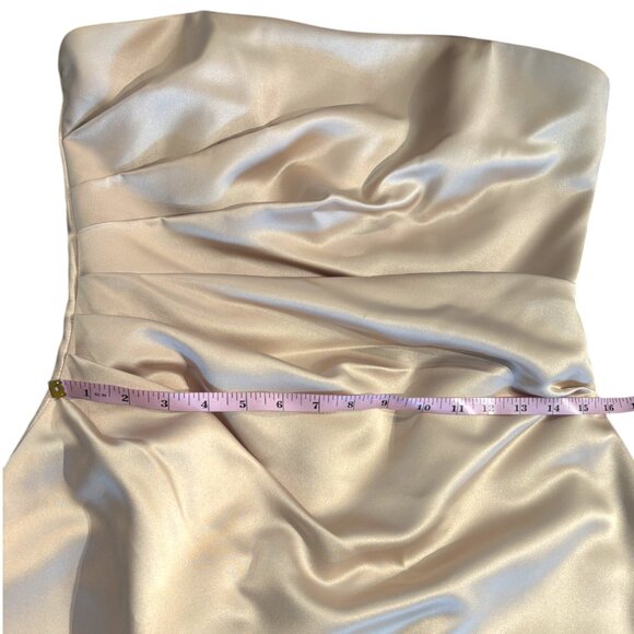 Davids Bridal mother of the bride champagne strapless gown & bolero jacket sz 14 - Picture 7 of 14